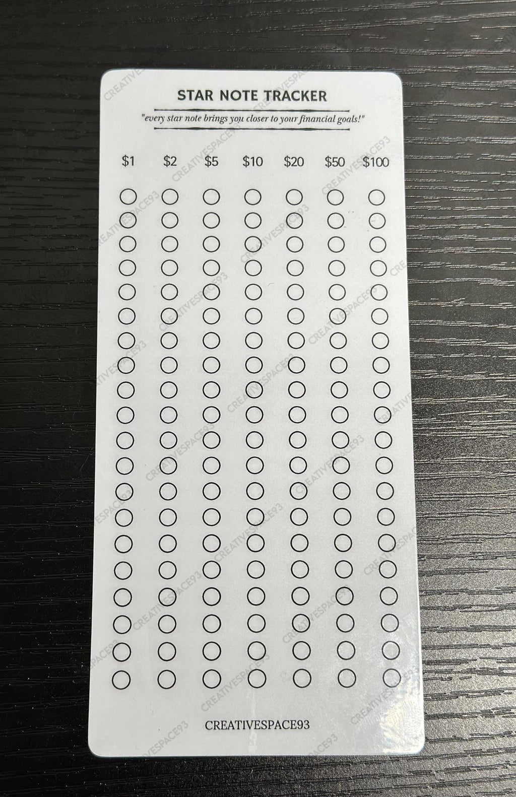 Star Note Savings Tracker